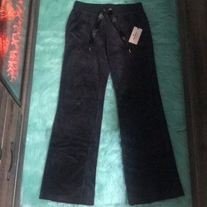 Juicy Couture Black Velour Boot Leg Sweat Pants